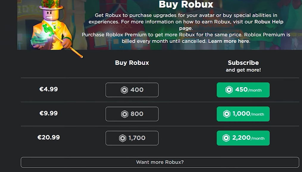 how much money does it cost to buy roblox