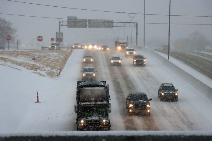 how much snow did amarillo get yesterday