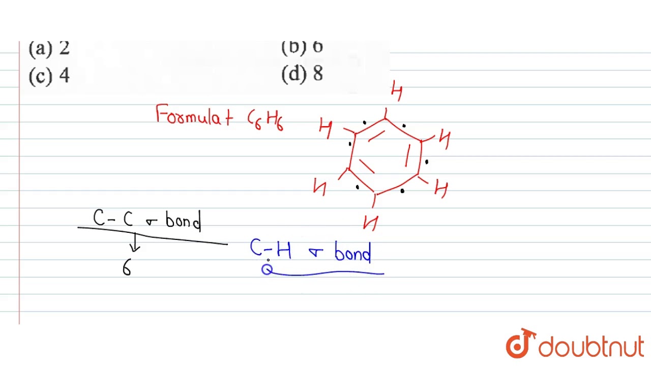 how to count sigma and pi bonds in benzene