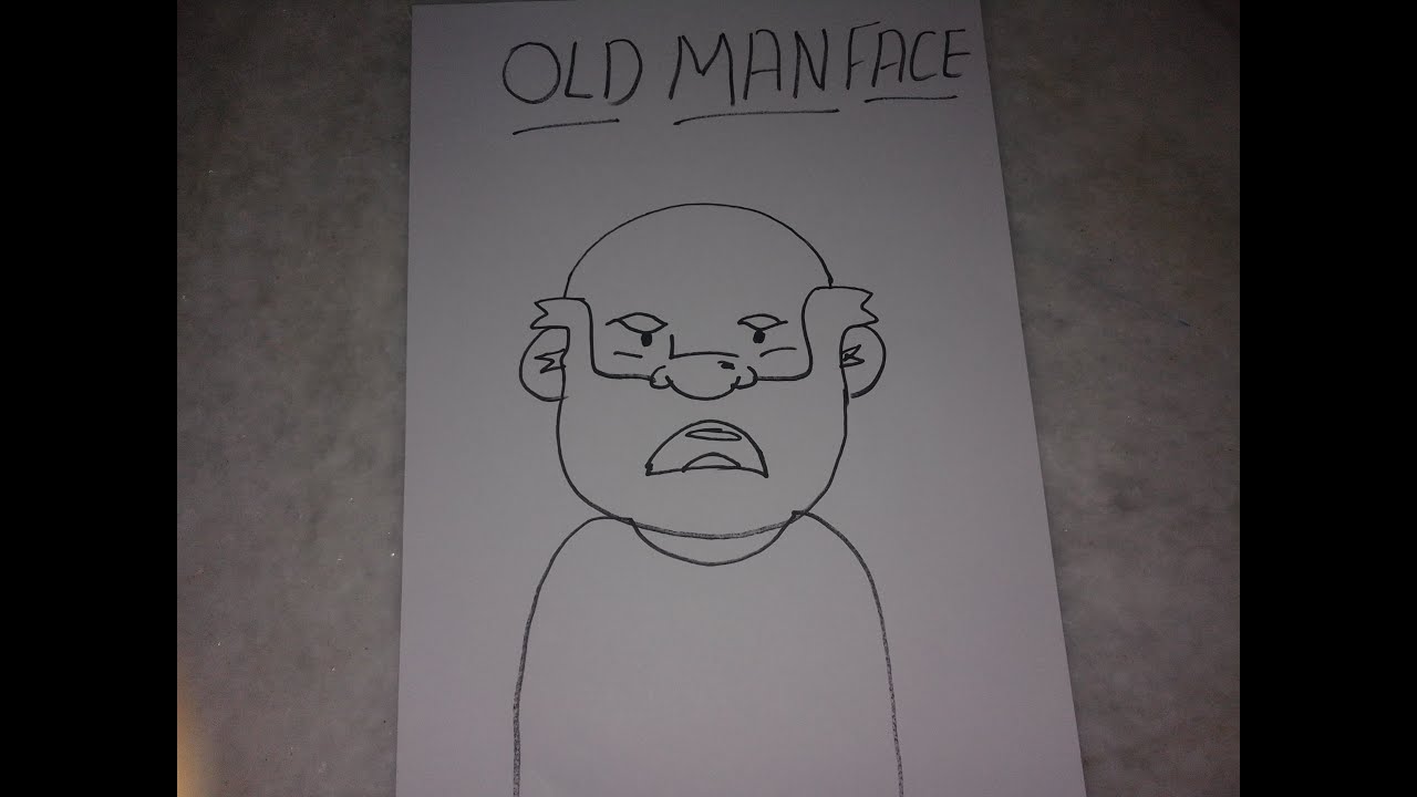 how to draw an old man easy