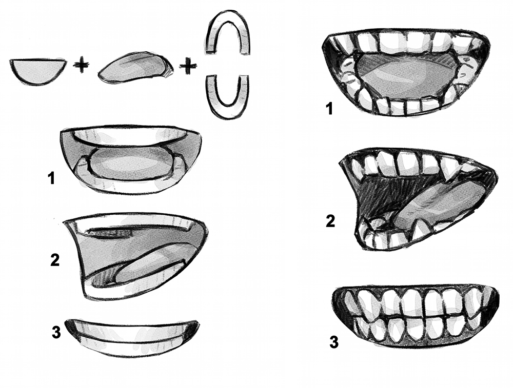 how to draw mouth