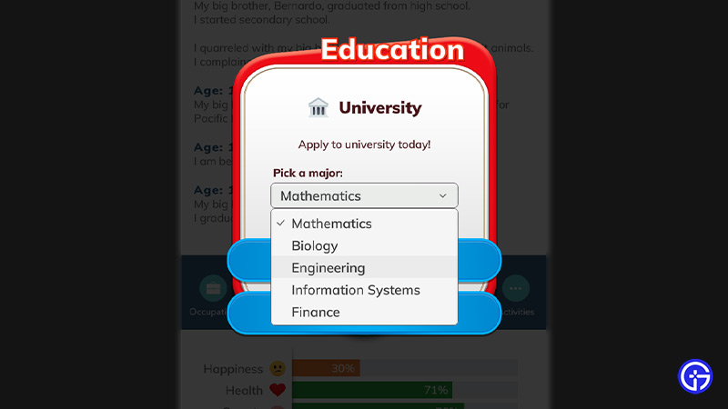 how to get stem degree bitlife