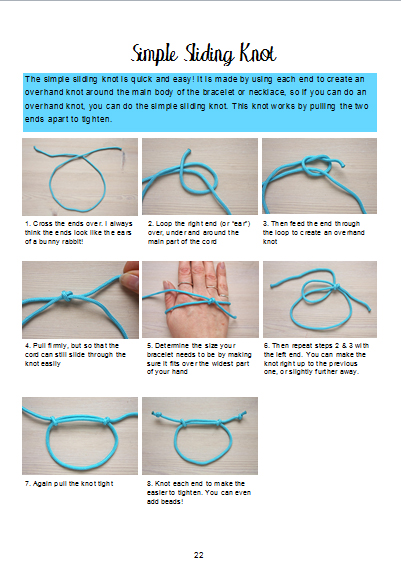 how to make a sliding knot for a bracelet