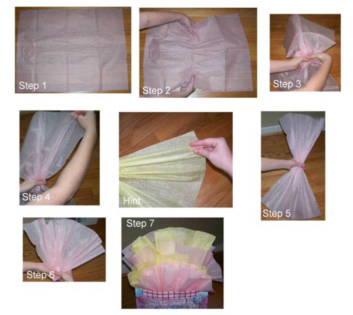 how to put tissue paper in a gift bag