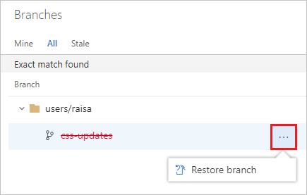 how to restore deleted branch