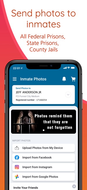 how to send photos to inmates through free prints