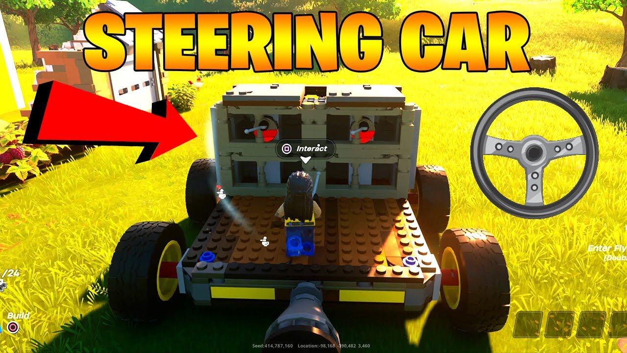 how to steer lego fortnite car