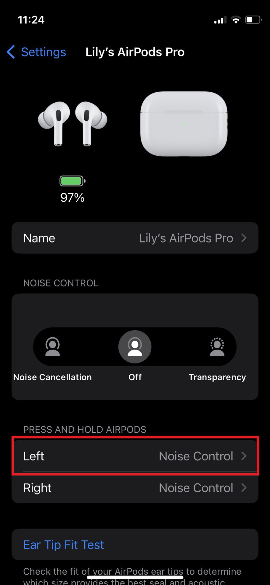 how to turn noise cancellation on airpods