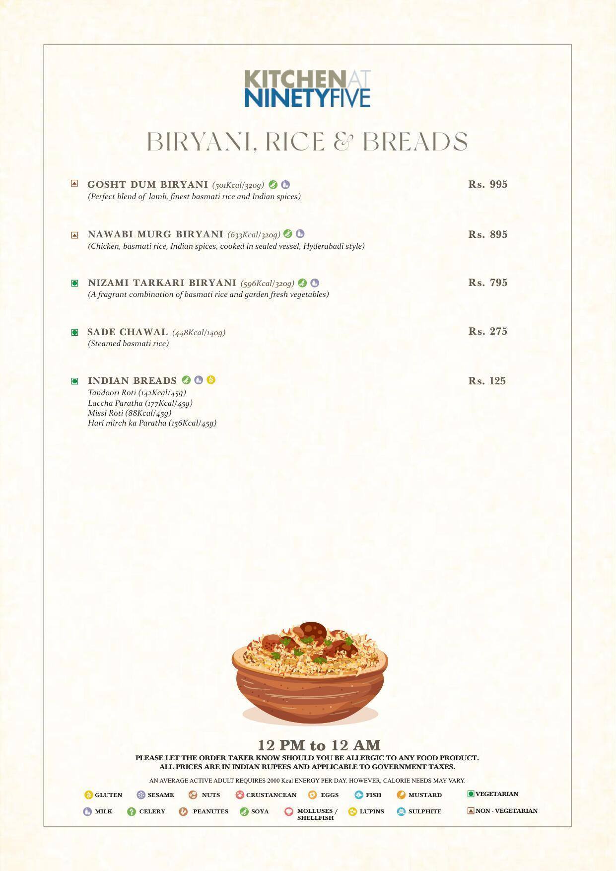 hyatt ludhiana menu