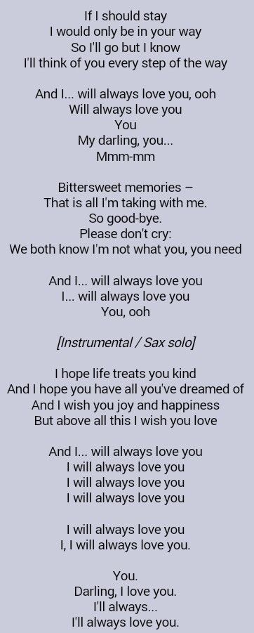 i always love you lyrics