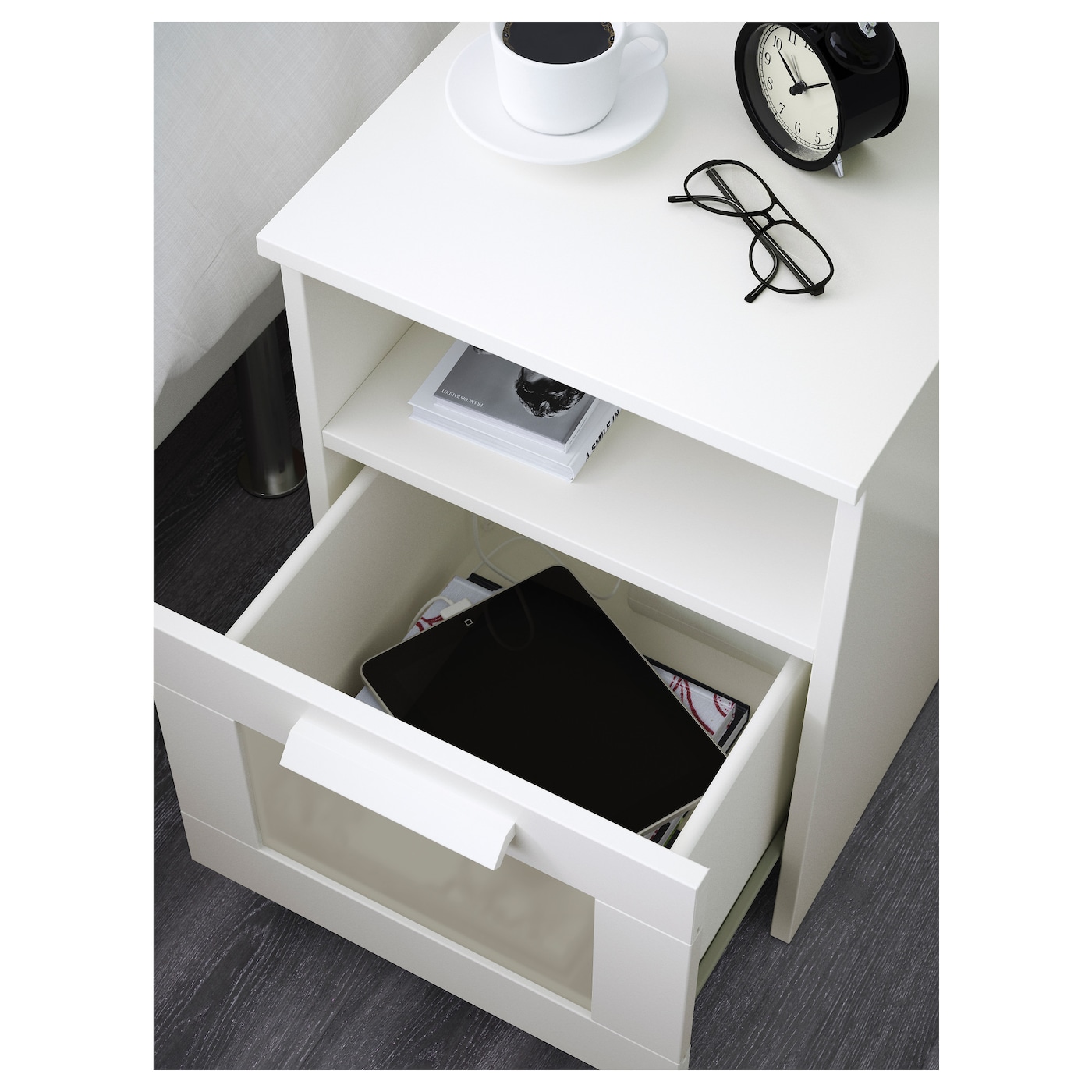 ikea white bedside table