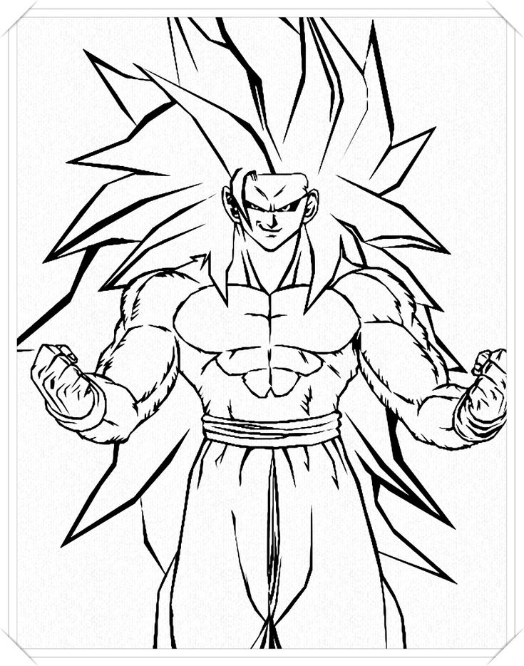 imagenes de goku para colorear e imprimir