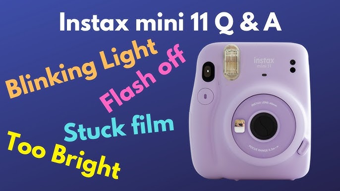 instax mini 11 flashing orange light