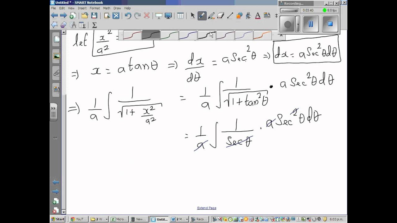 integral 1 sqrt x 2 a 2