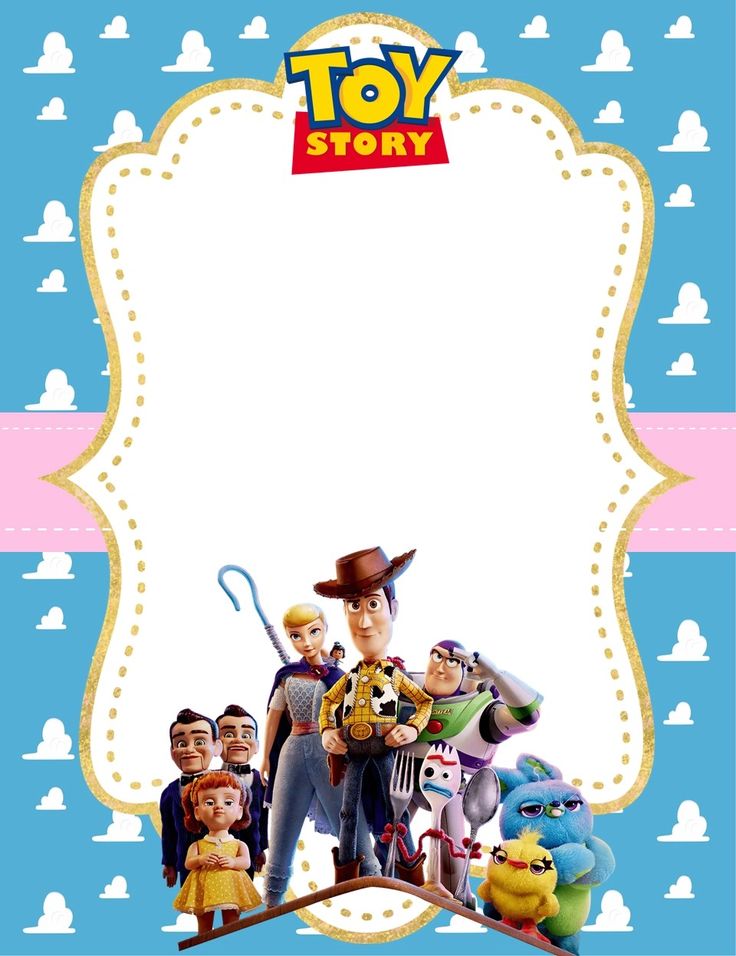 invitaciones de toy story en blanco