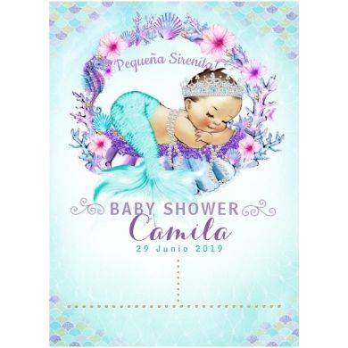 invitaciones para baby shower de sirena