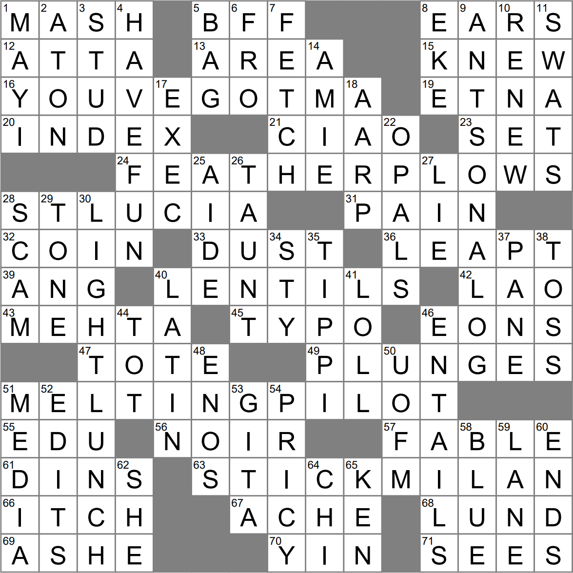 italian flour crossword clue