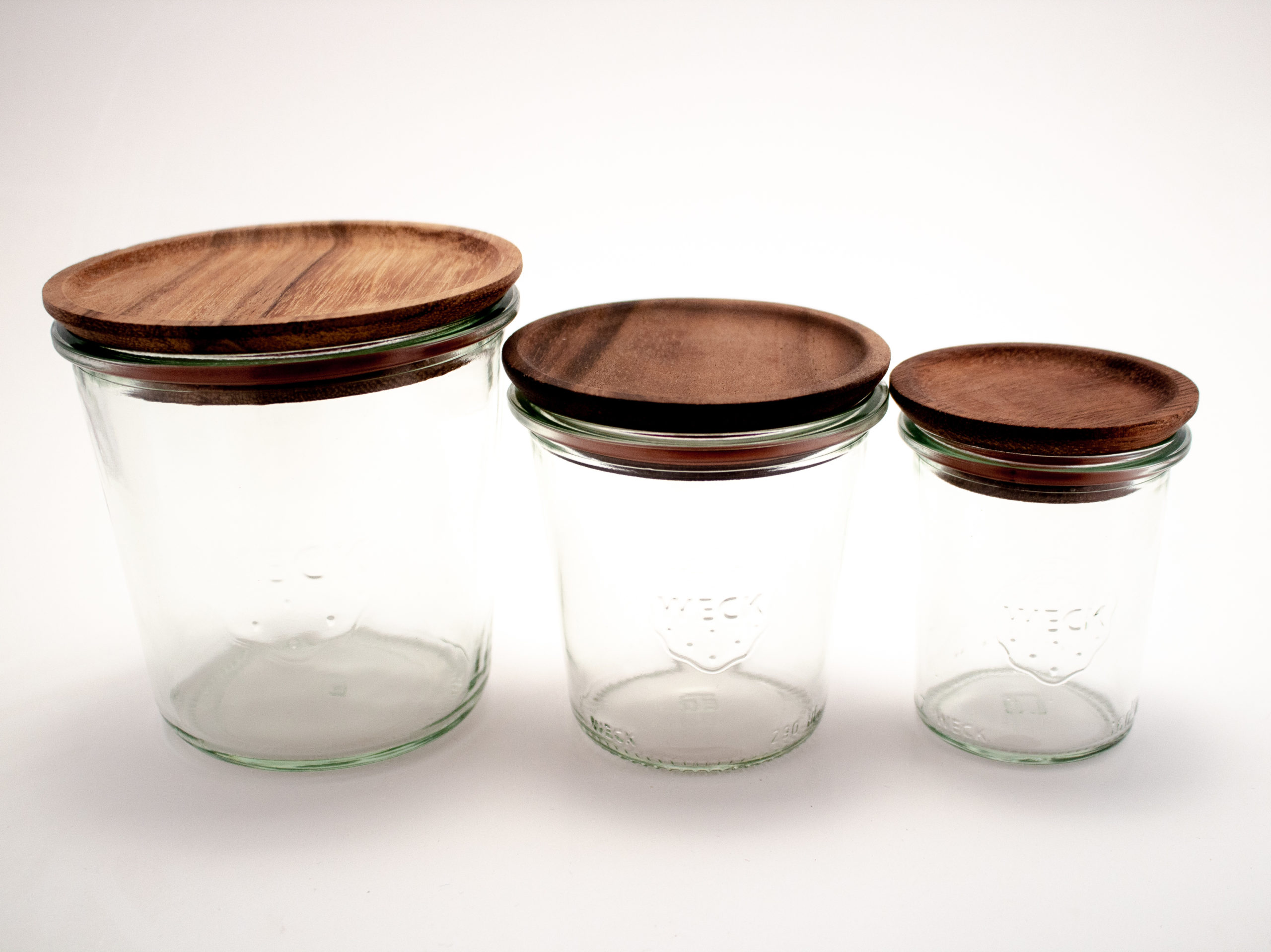 jars with wooden lids