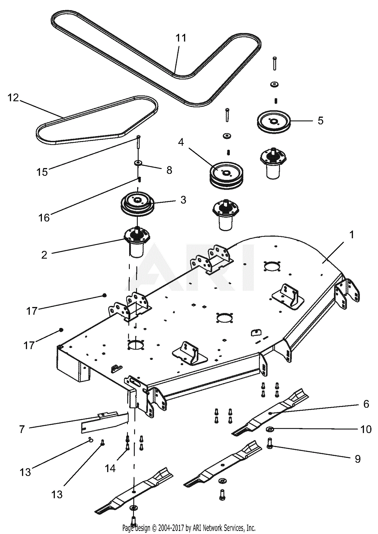 john deere 60 mower deck parts diagram