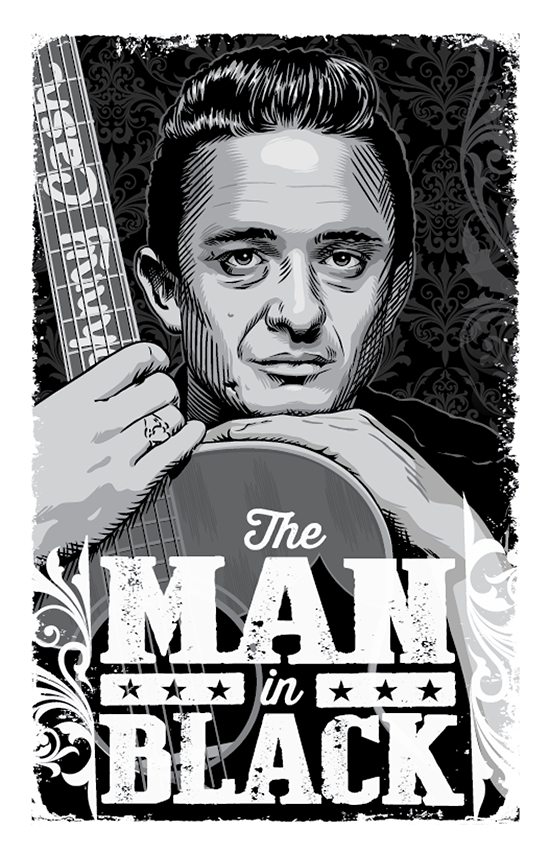 johnny cash man in black poster