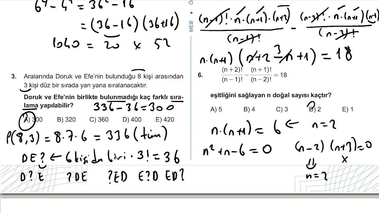 kazanım kavrama testleri 10 sınıf matematik çözümleri