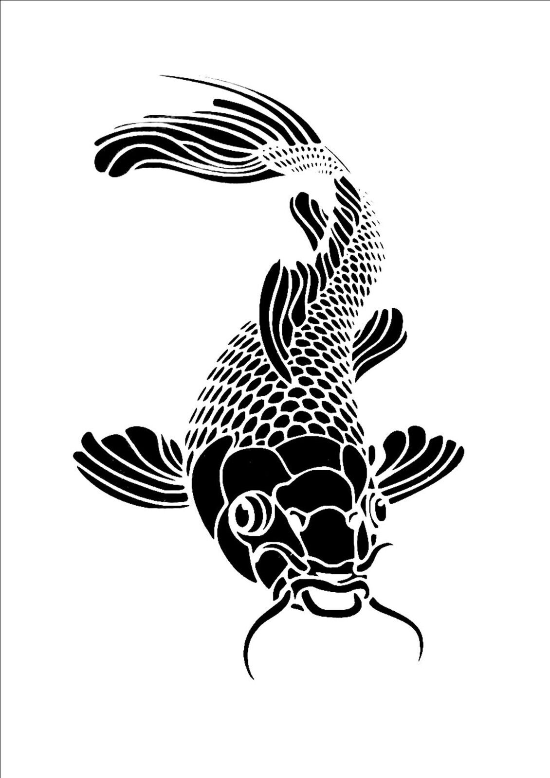 koi carp fish stencil