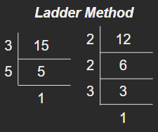 lcm of 12 and 15