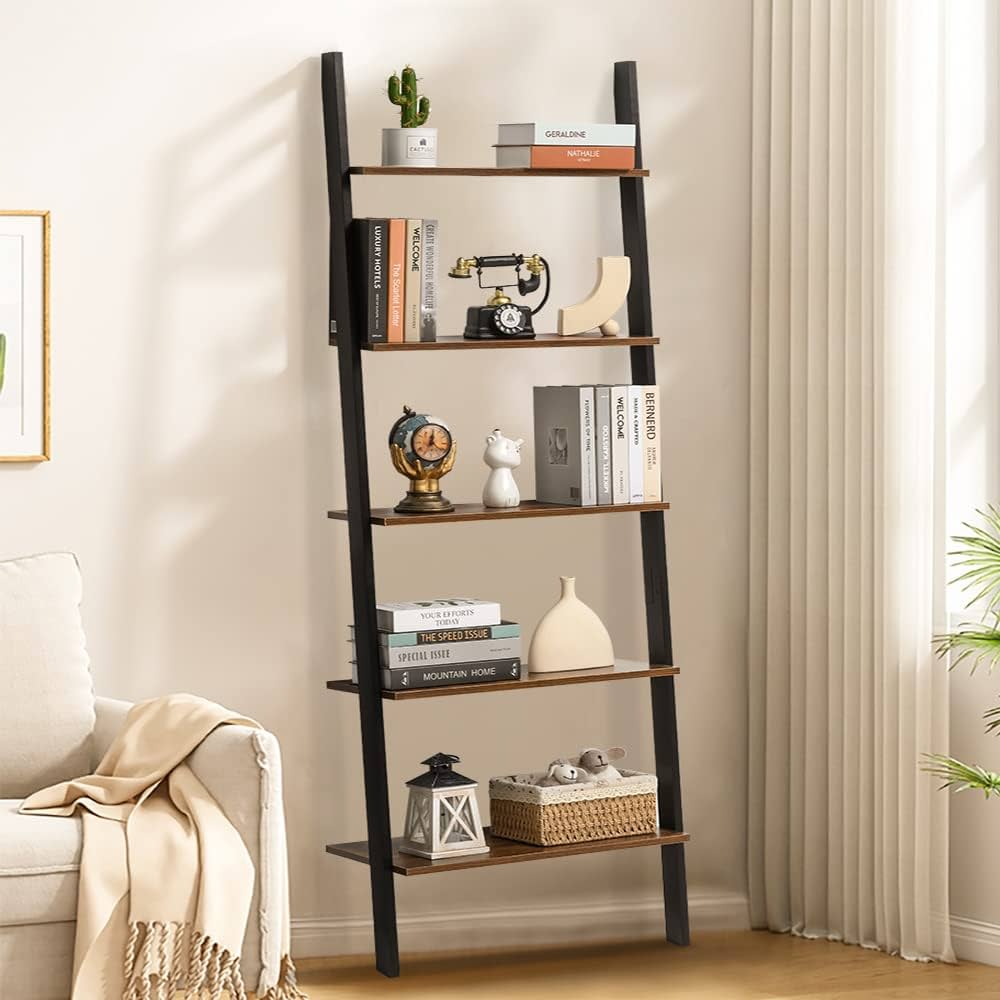 leaning bookshelf