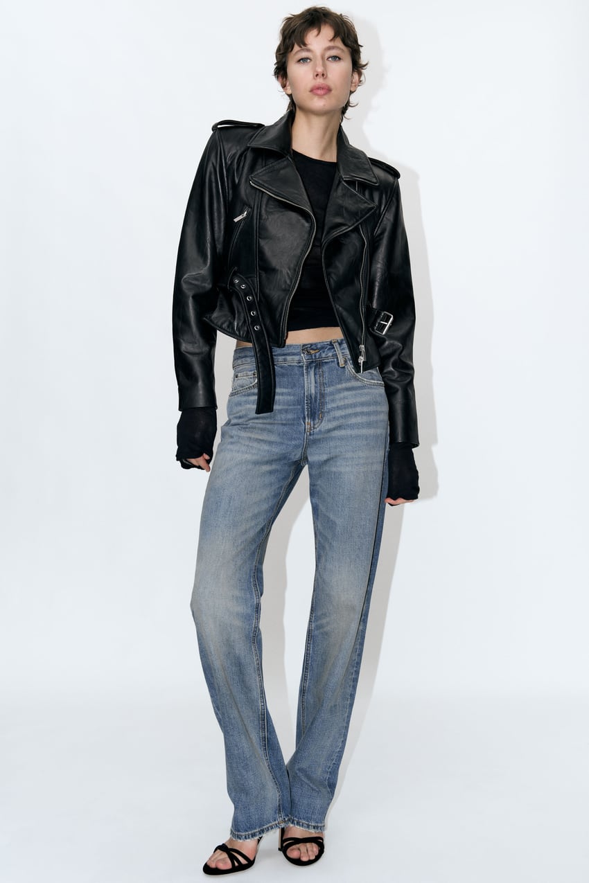 leather biker jacket womens zara