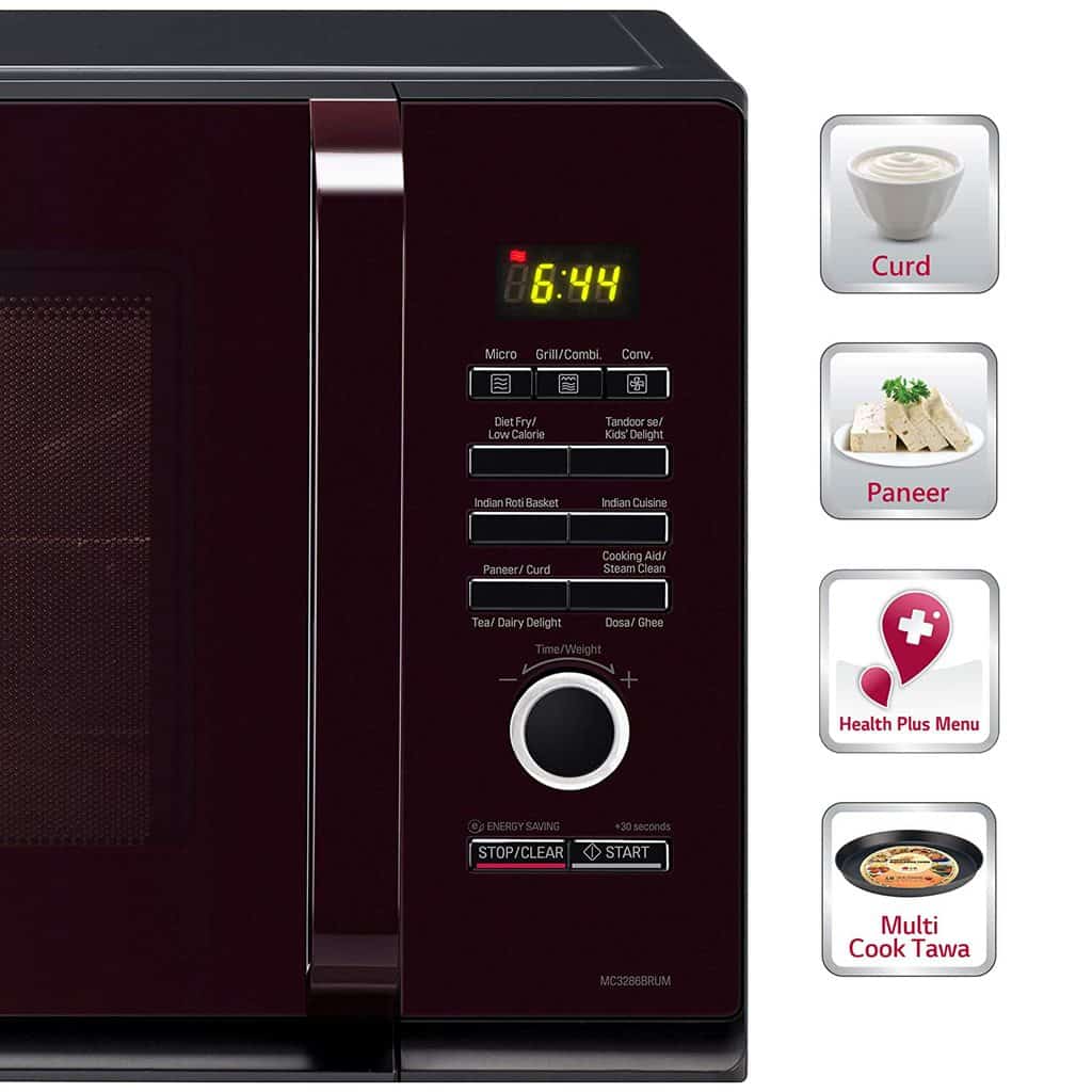 lg 32 l convection microwave oven mc3286brum black