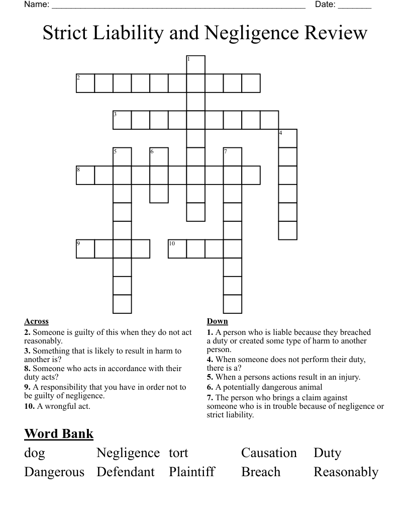 liability crossword clue 4 letters