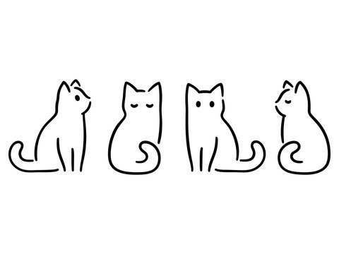 line drawings of cats