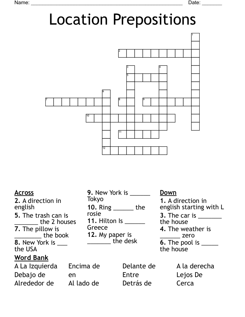 location crossword