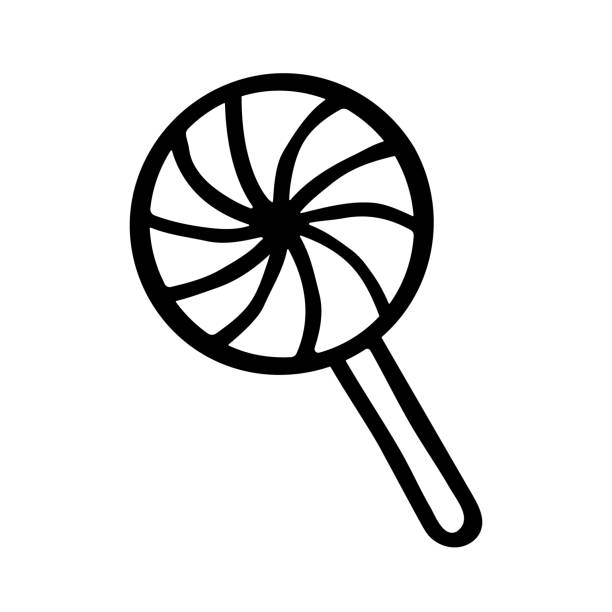 lollipop clipart black and white