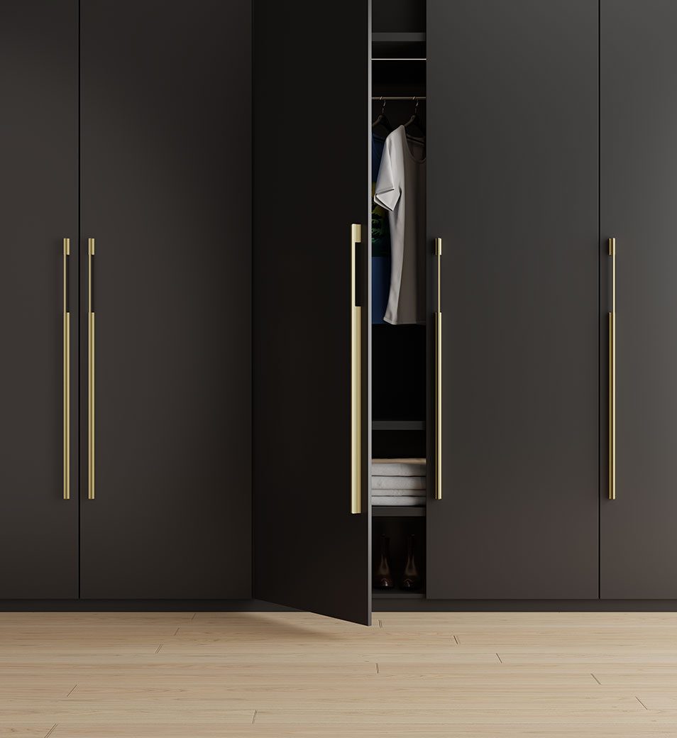 long gold wardrobe handles