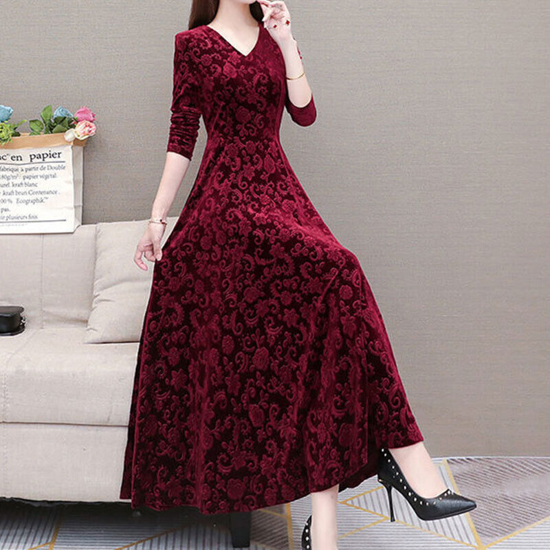 long sleeve velvet dresses