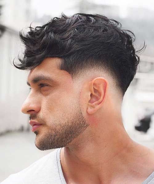 low taper fade with fringe on the top