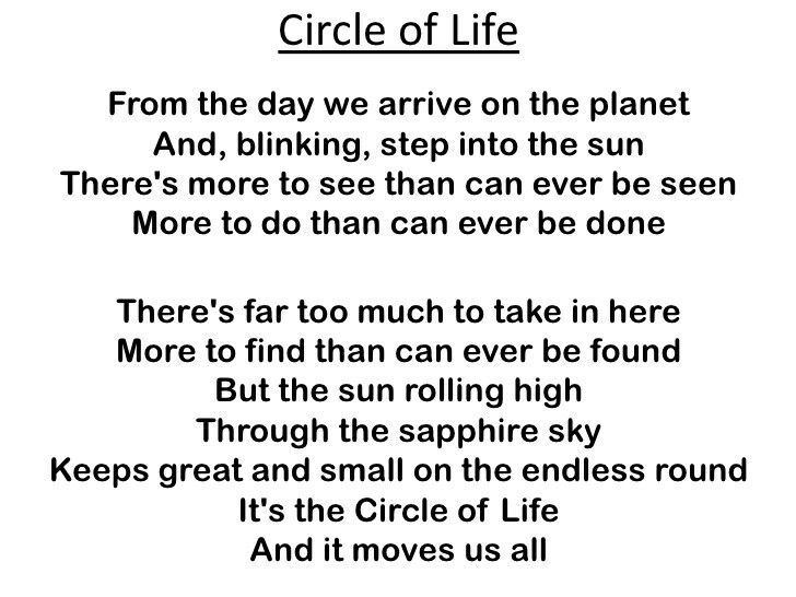 lyrics circle of life