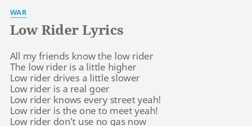 lyrics for low rider