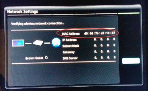 mac address on samsung smart tv