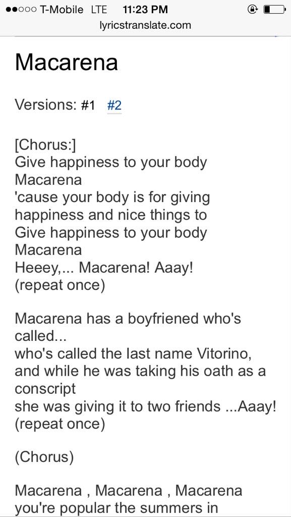 macarena lyrics english