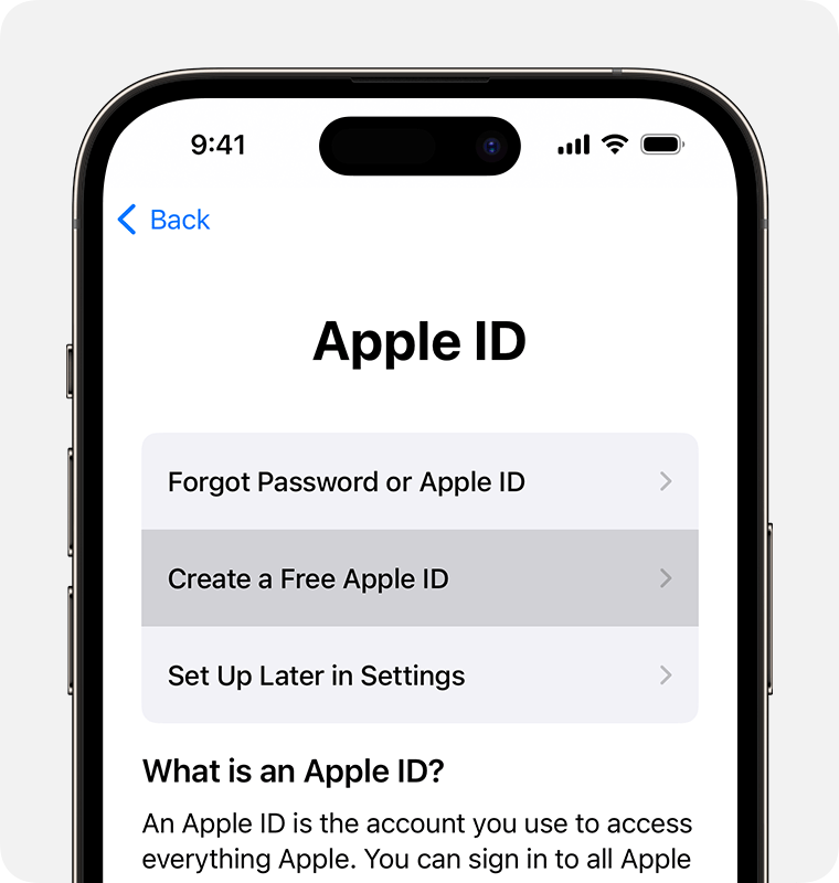 make an apple account