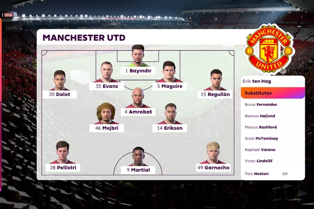 man united vs crystal palace lineups