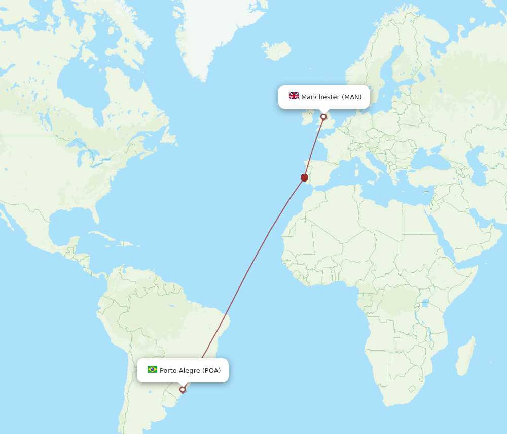 manchester to brazil flight time