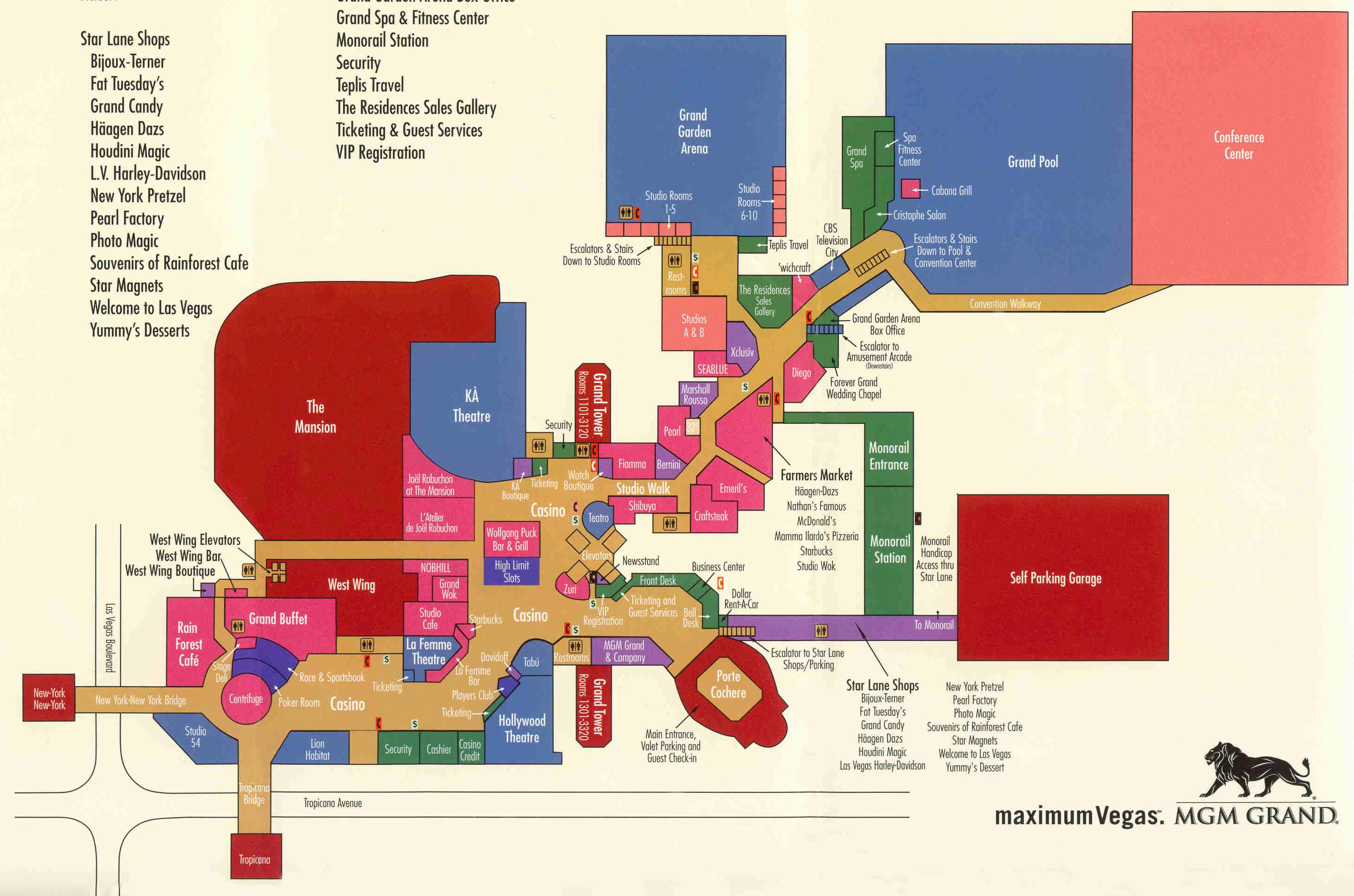 map of mgm grand hotel las vegas