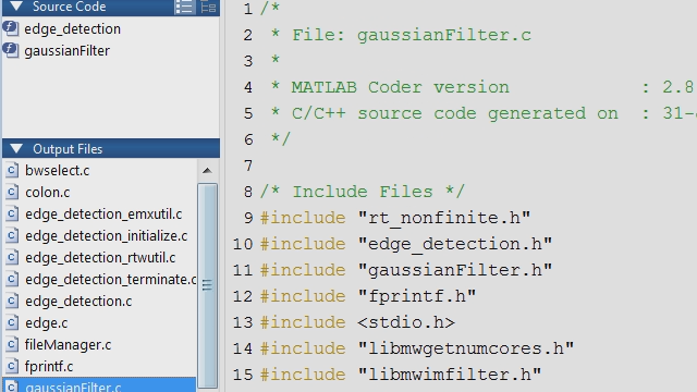 matlab to c