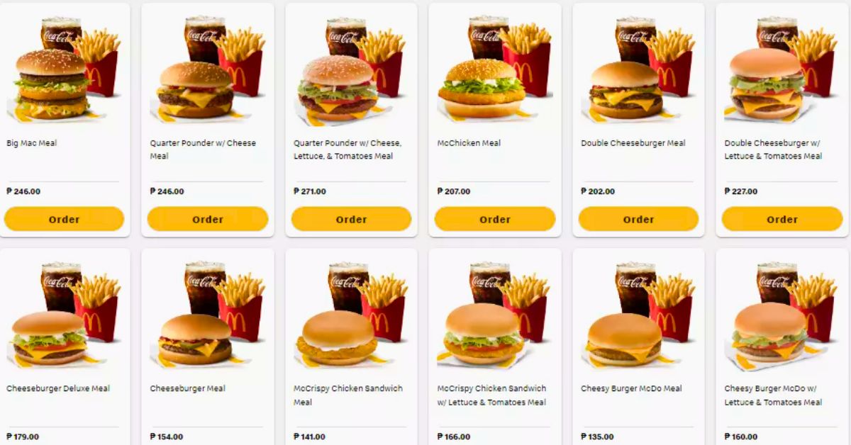 mcdonalds menu prices philippines