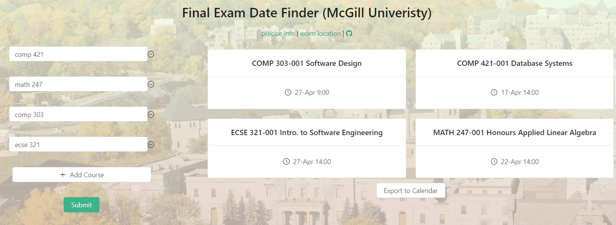 mcgill final exam schedule