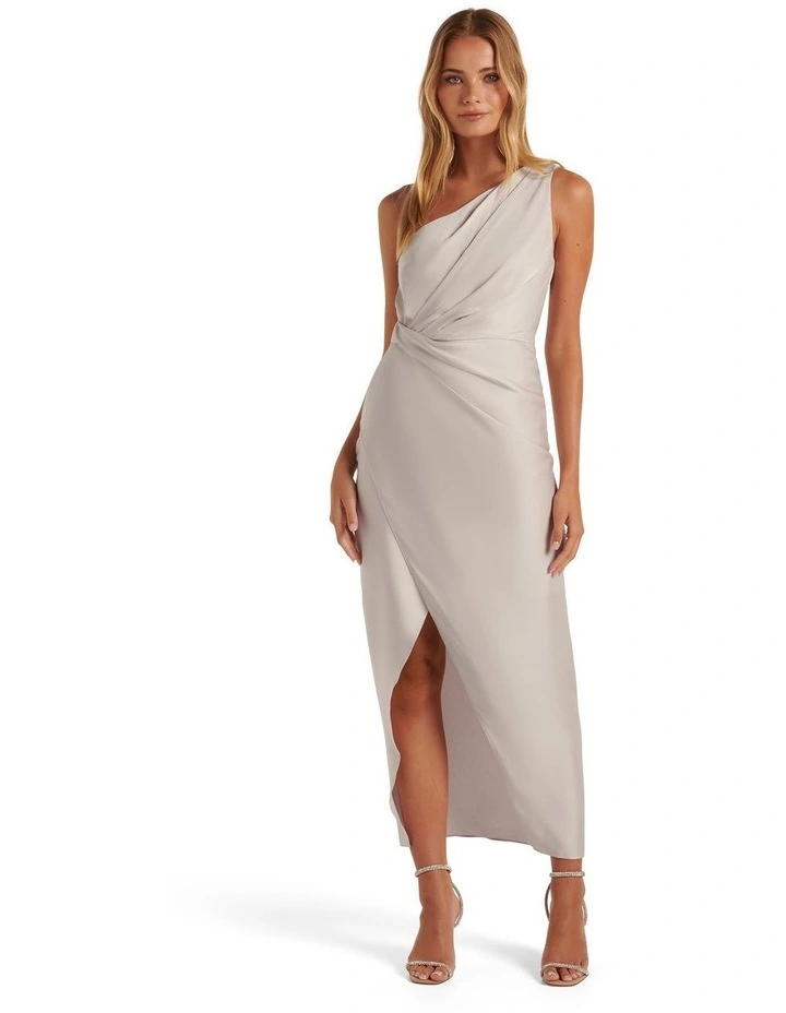 melissa one shoulder satin dress