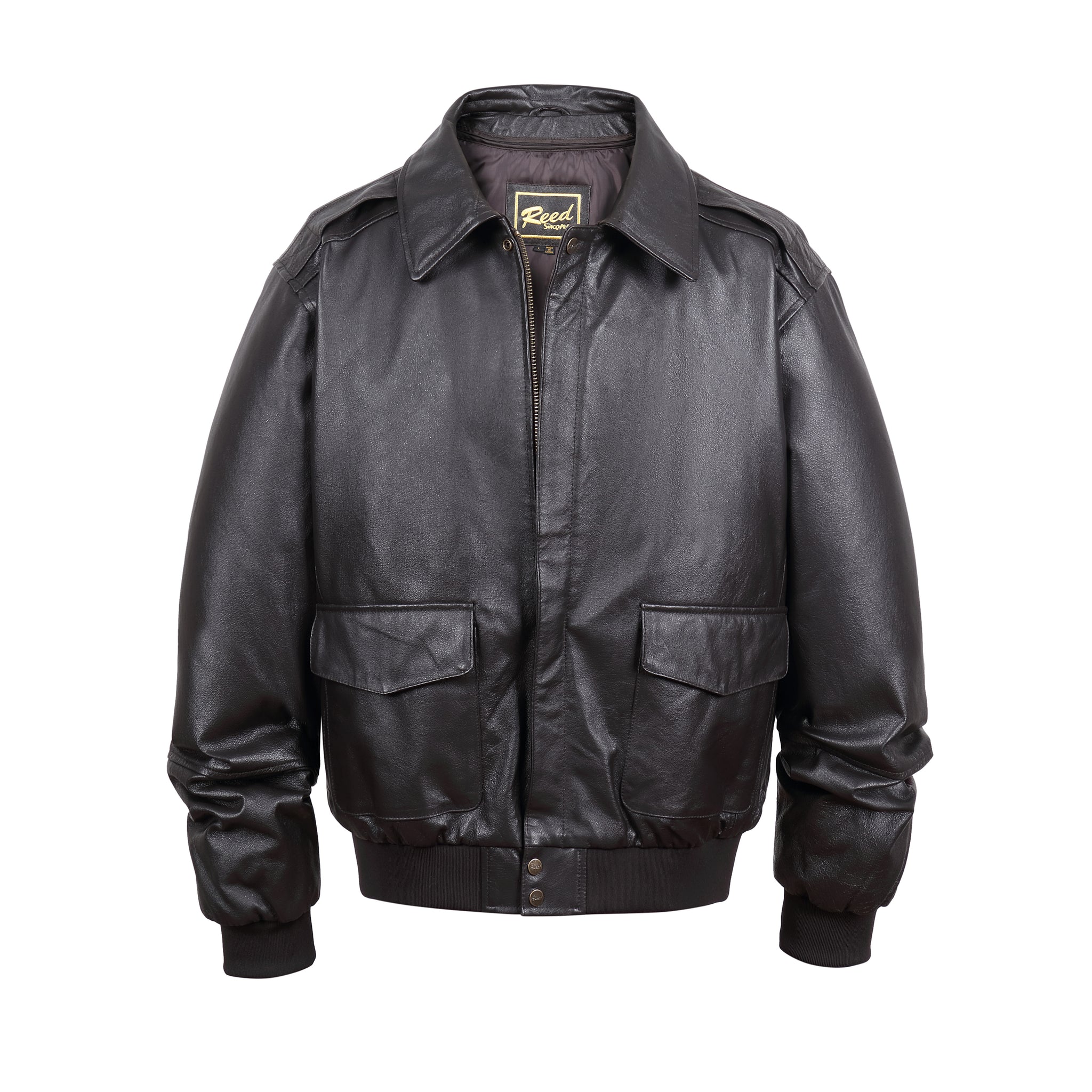 mens leather aviator bomber jacket